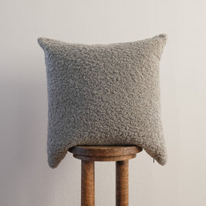 Grey Curly Boucle Pillow 22x22