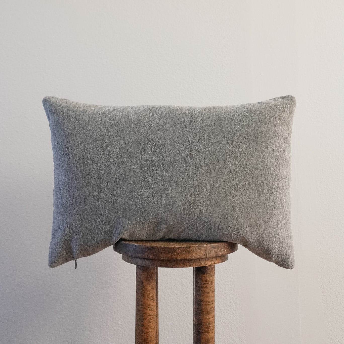 Grey Mohair Lumbar Pillow 16x24