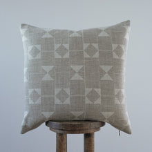 Load image into Gallery viewer, Beige &amp; Cream Diamond Triangle Pattern Linen Pillow 22x22
