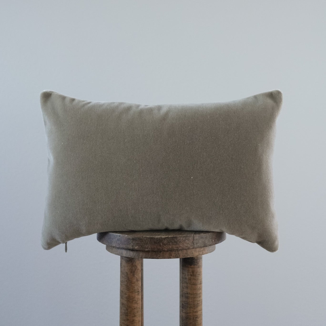 Beige Mohair Lumbar Pillow 14x22