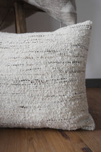 Load image into Gallery viewer, Cream Wool with Stripes Lumbar Pillow 14x20
