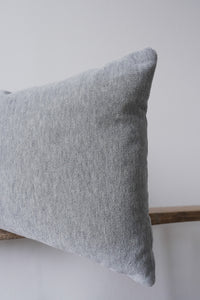 Grey Mohair Lumbar Pillow 16x24