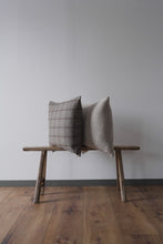 Load image into Gallery viewer, Greige and Rust Plaid Wool Pillow 20x20
