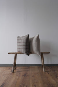 Greige and Rust Plaid Wool Pillow 20x20