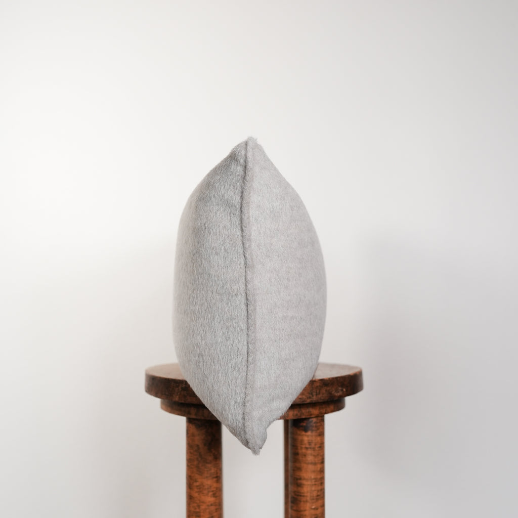 Grey Alpaca Lumbar Pillow with Self Welt 14x22