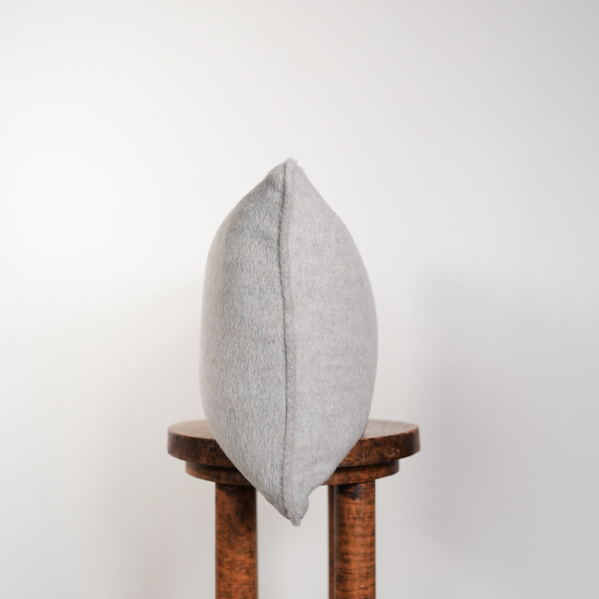 Grey Alpaca Lumbar Pillow with Self Welt 14x22