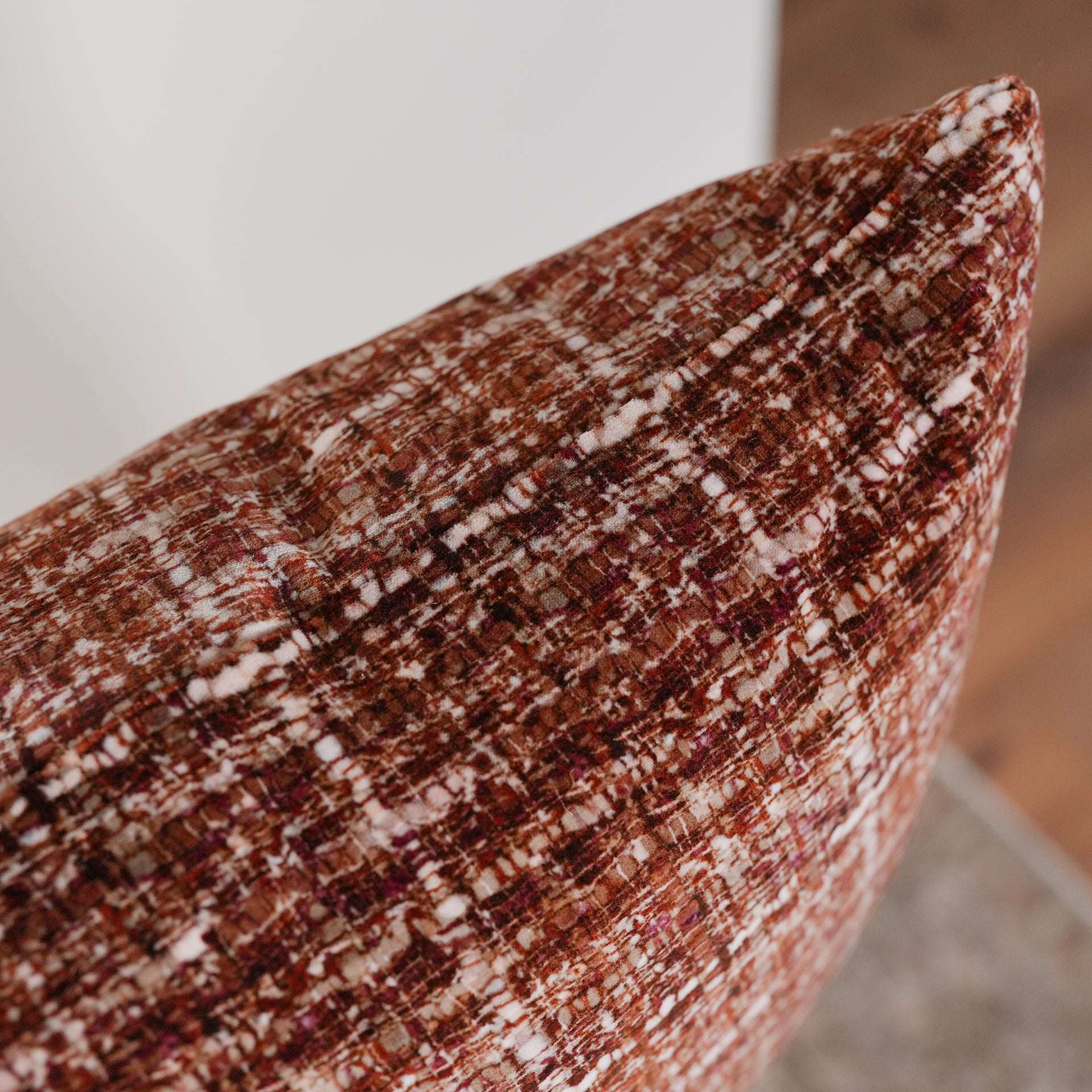 Rust Red Plaid Velvet Pillow 16x24