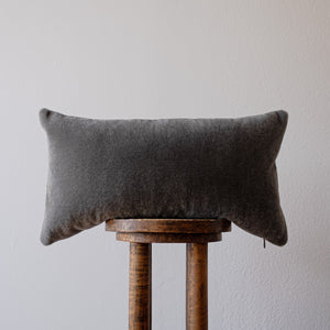 Charcoal Grey Mohair Lumbar Pillow 13x24