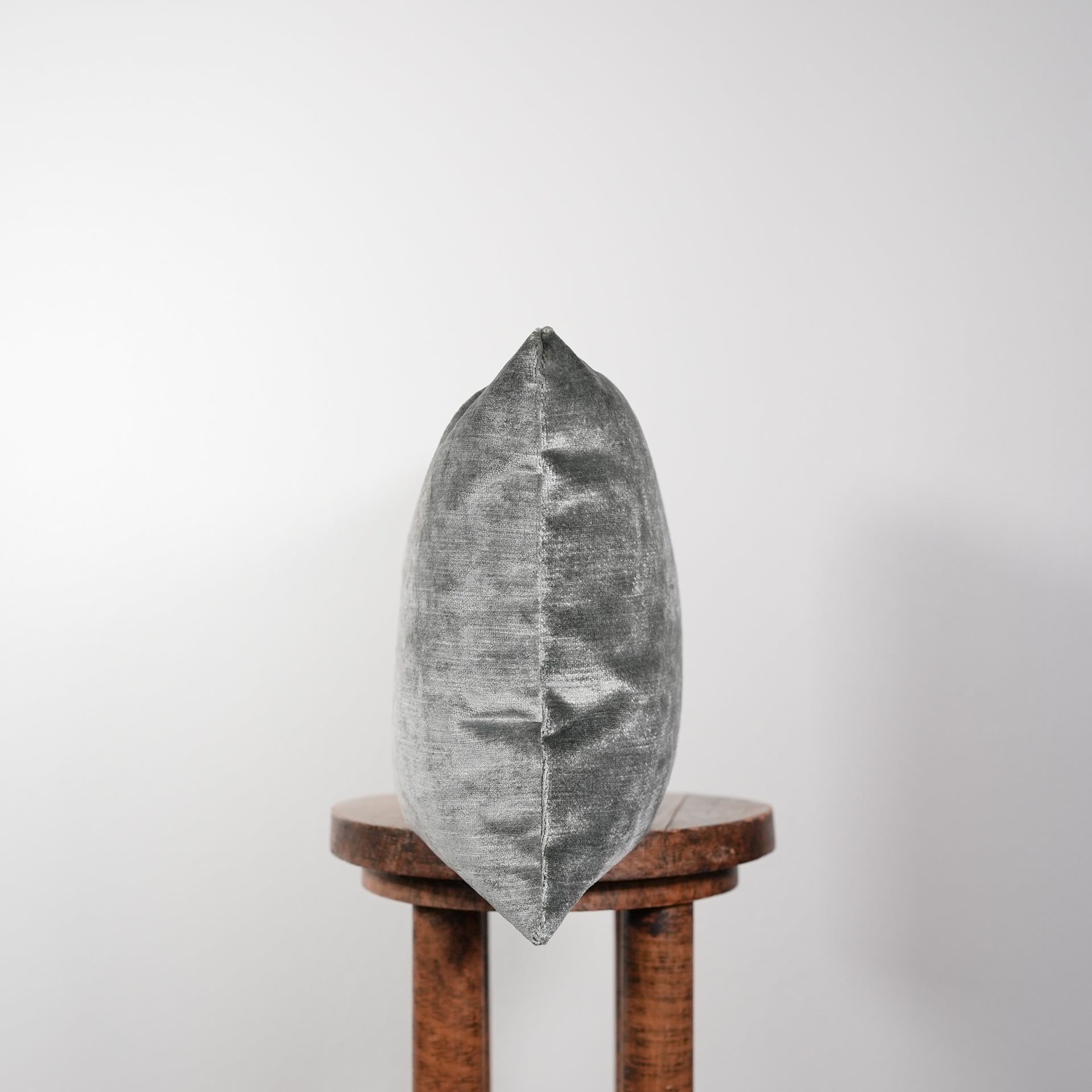 Moss Grey Velvet Lumbar Pillow 14x20