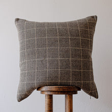 Load image into Gallery viewer, Brown, Grey, Cream Plaid Pillow 24x24
