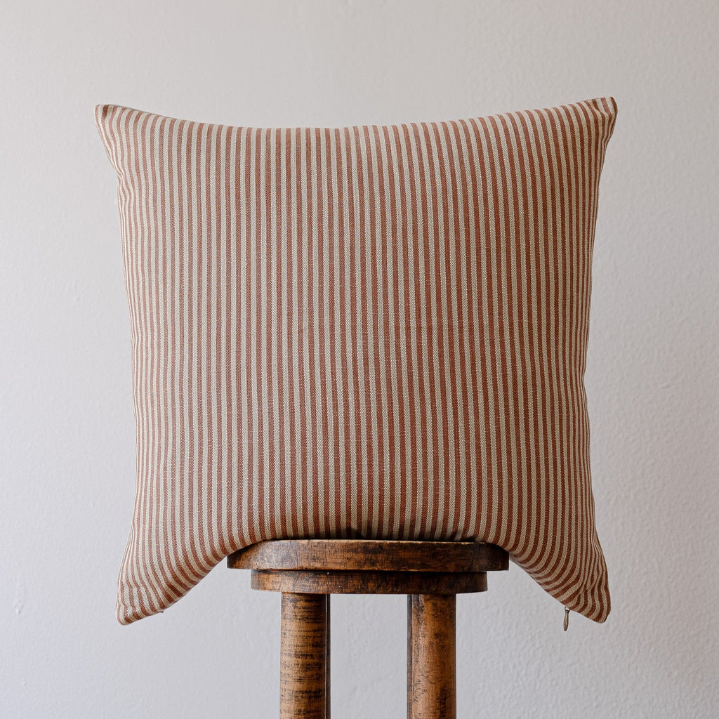 Amber and Cream Linen Stripe Pillow 24x24