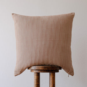 Amber and Cream Linen Stripe Pillow 24x24