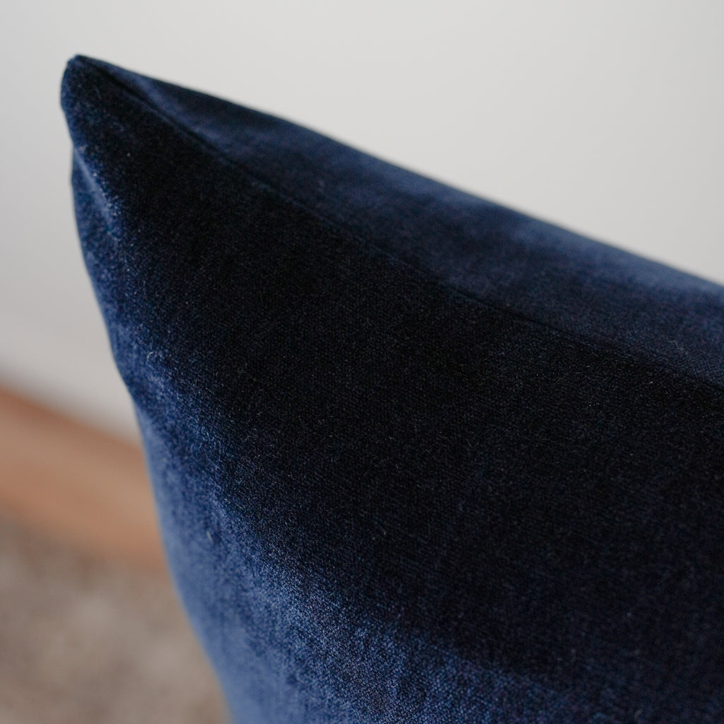 Deep Navy Blue Velvet Pillow 24x24