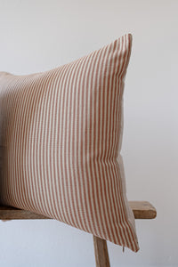 Amber and Cream Linen Stripe Pillow 24x24