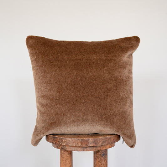 Golden Brown Mohair with Golden Alpaca Pillow 18x18