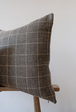 Load image into Gallery viewer, Brown, Grey, Cream Plaid Pillow 24x24
