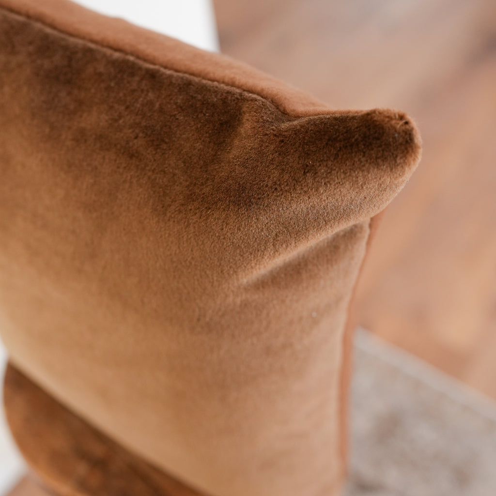 Golden Brown Mohair with Golden Alpaca Pillow 18x18