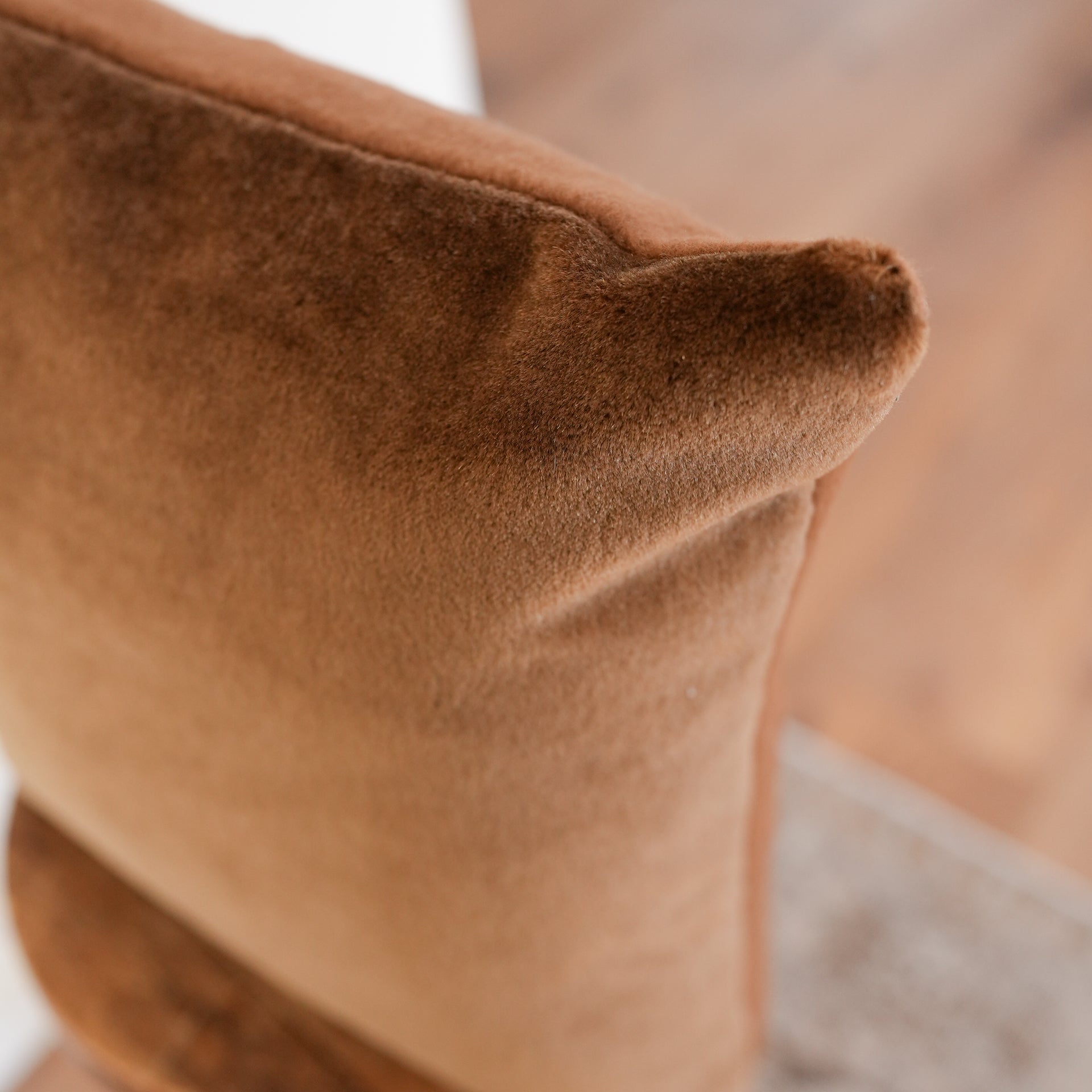 Golden Brown Mohair with Golden Alpaca Pillow 18x18