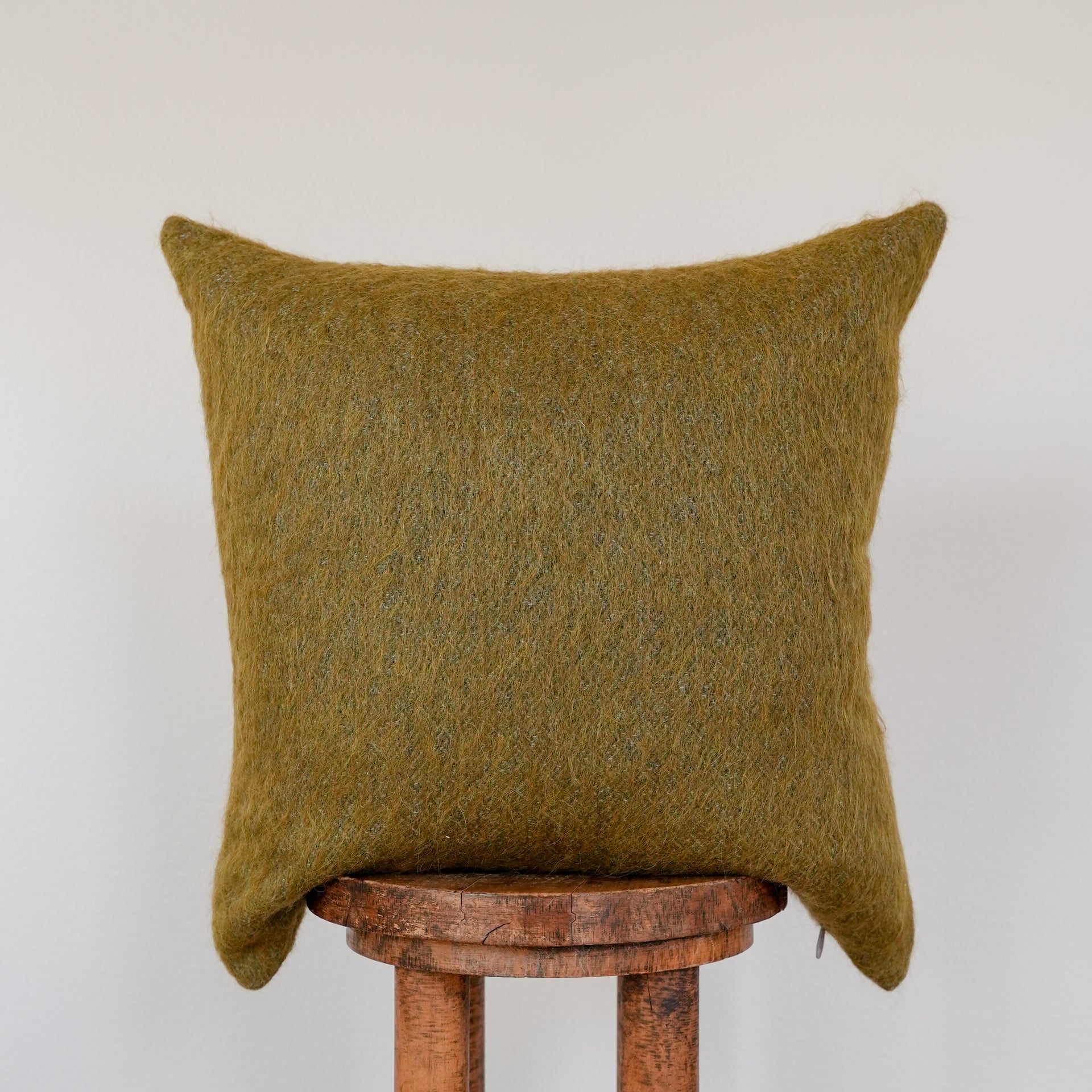 Olive Green Long Wool Pillow 20x20