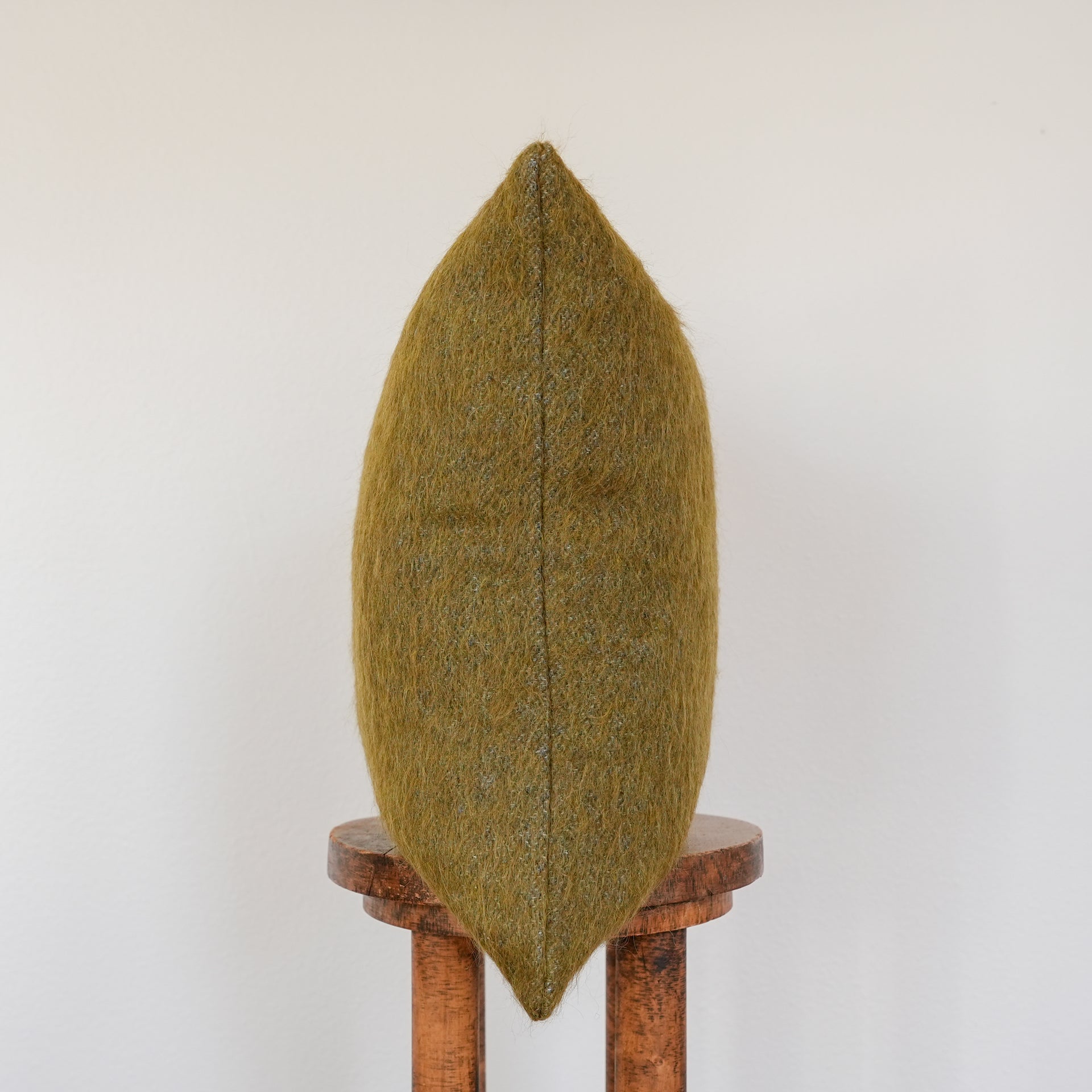 Olive Green Long Wool Pillow 20x20