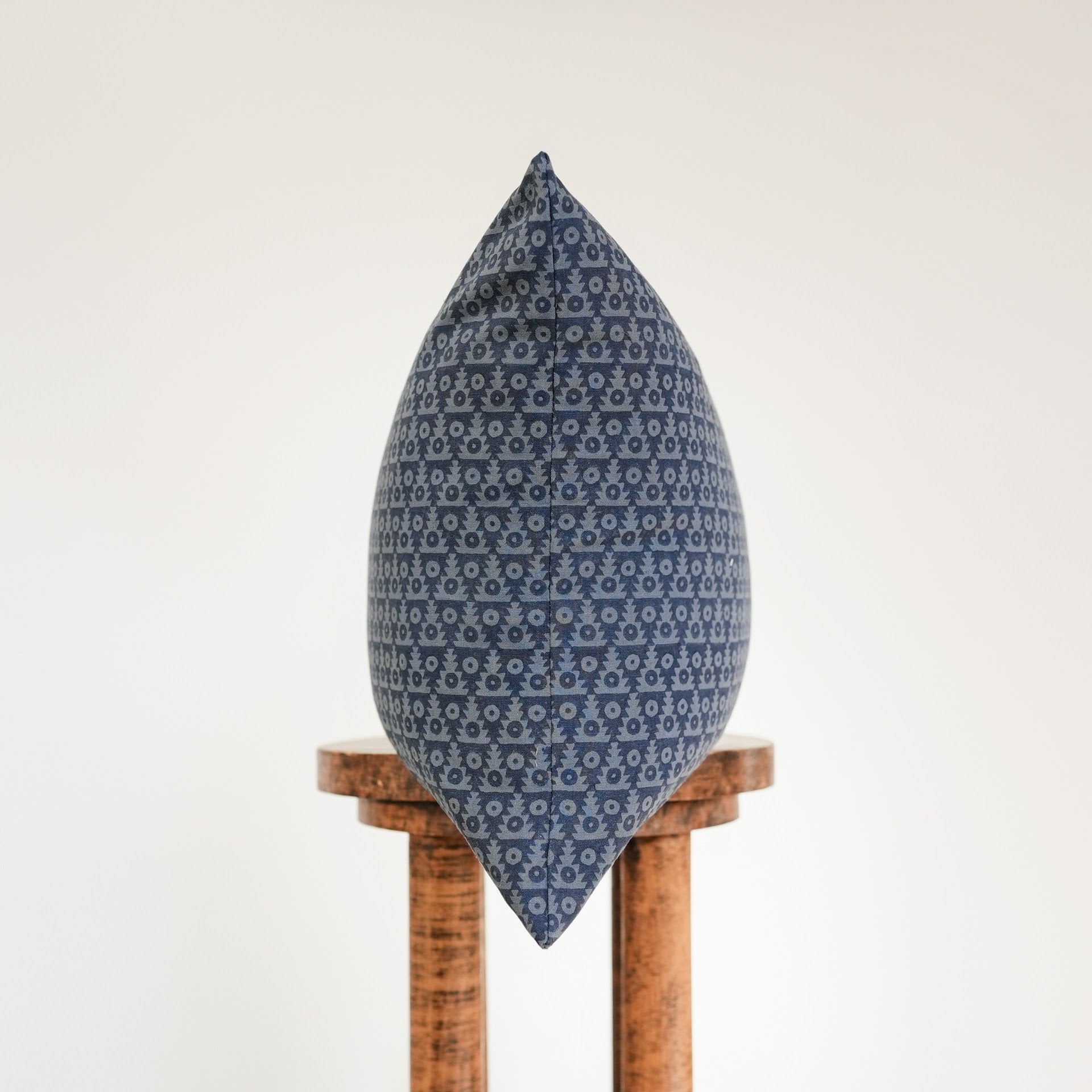 Blue Triangle and Circle Motif Lumbar 16x24