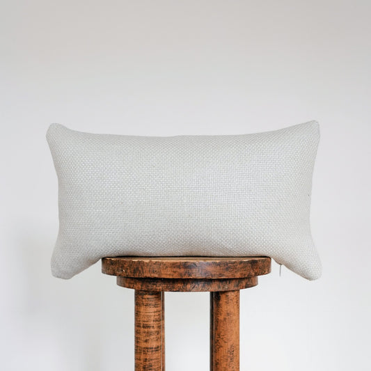 Bone White Woven Linen Mini Checks Lumbar 12x20