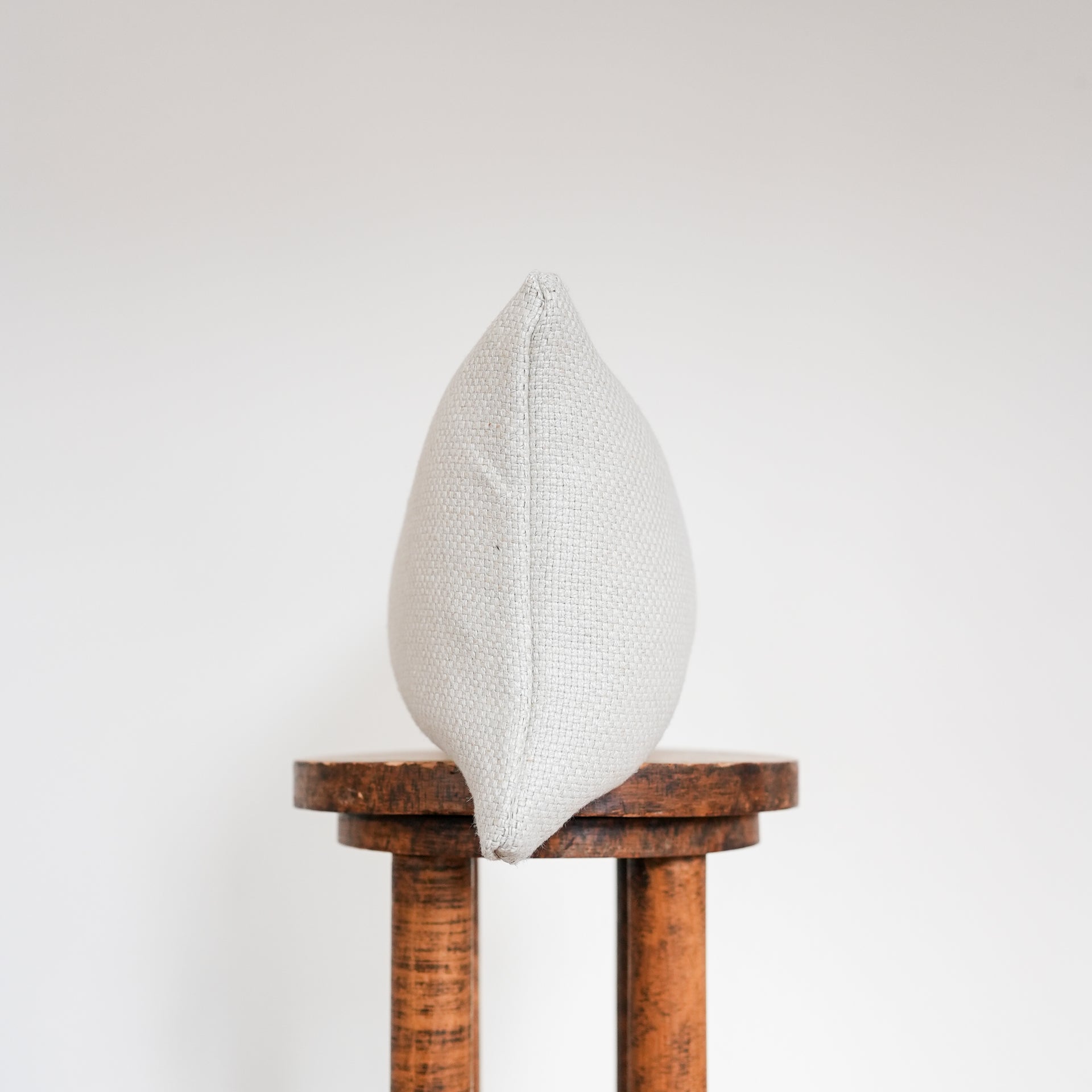 Bone White Woven Linen Mini Checks Lumbar 12x20