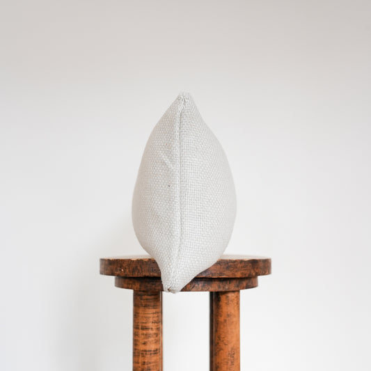Bone White Woven Linen Mini Checks Lumbar 12x20
