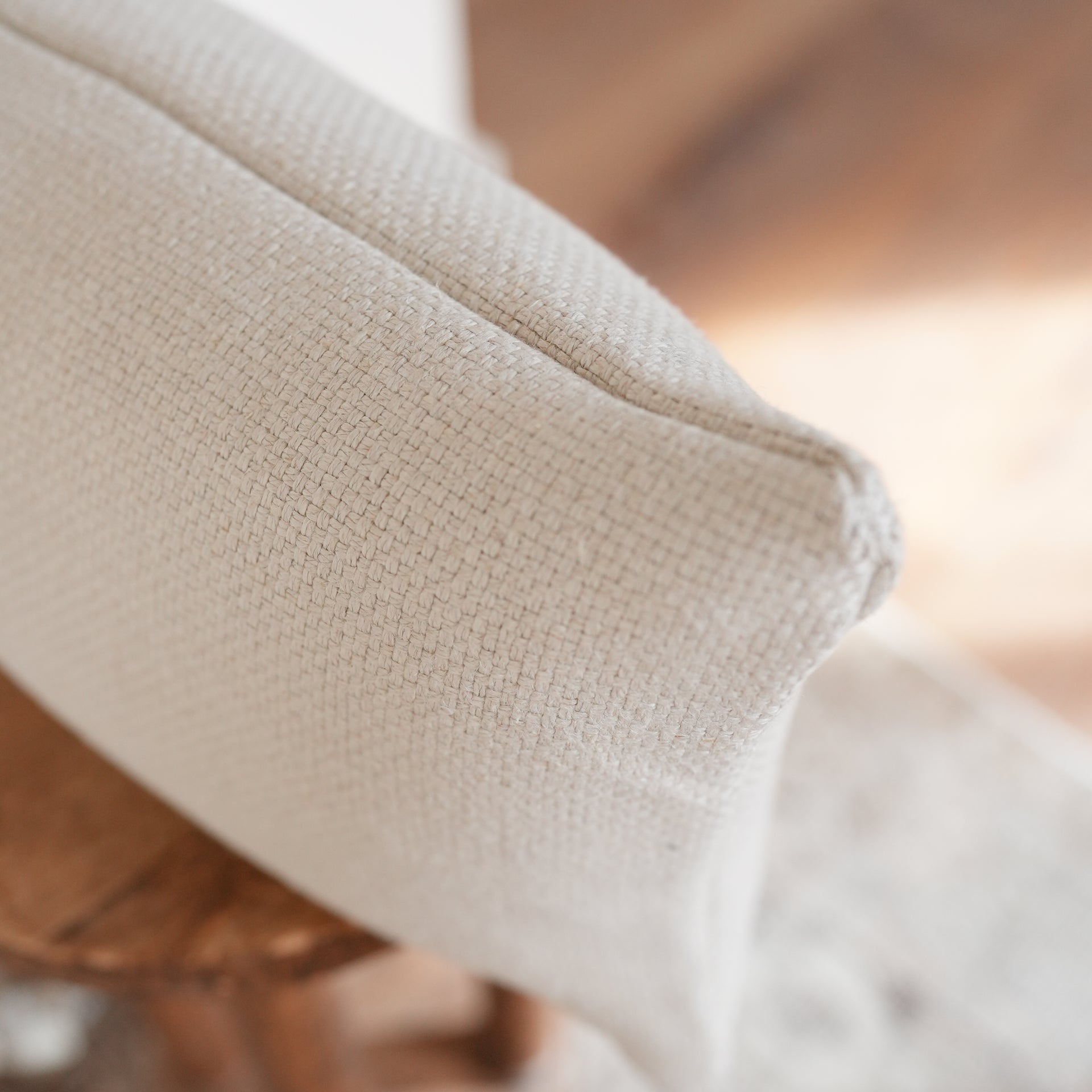 Bone White Woven Linen Mini Checks Lumbar 12x20