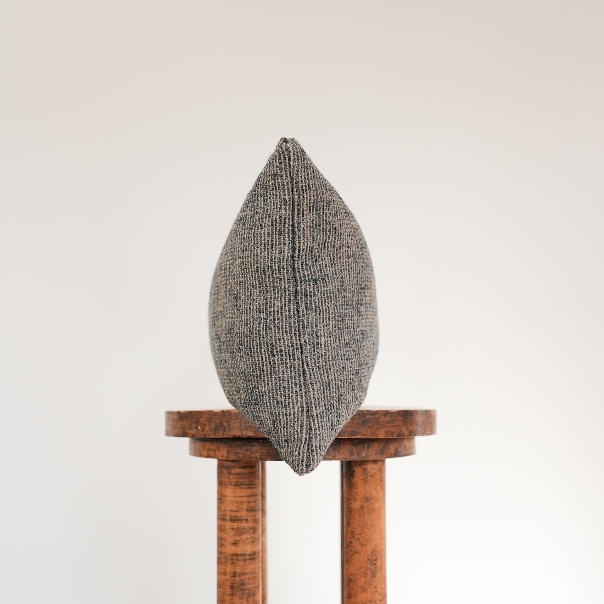 Navy & Natural Woven Linen Lumbar 12x20