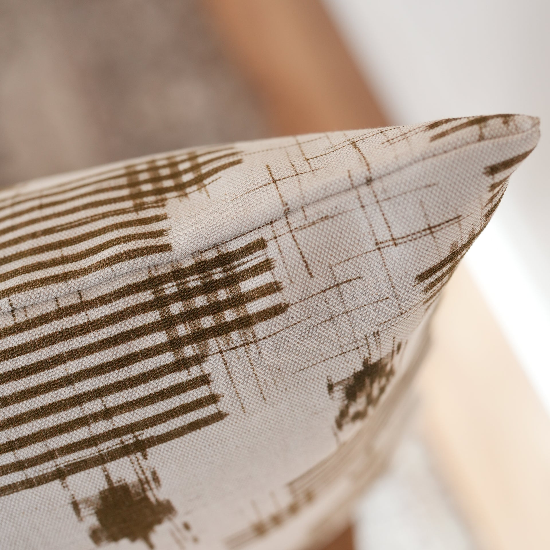 Cream & Brown Japanese Motif Lumbar 12x18