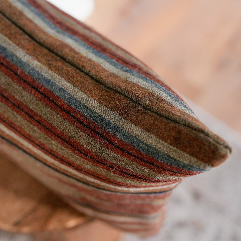 Brown, Beige, Terracotta Geometric Wool Lumbar 12x18