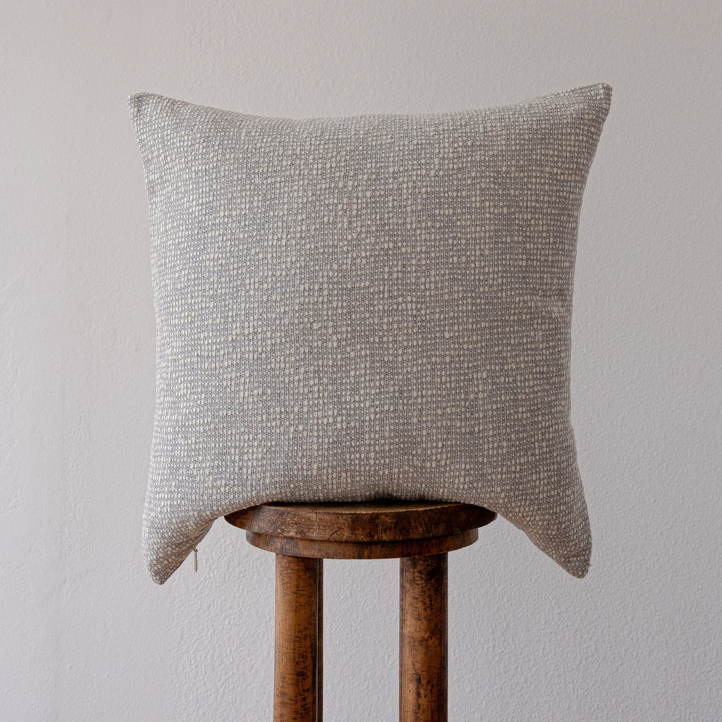 White with Black Woven Wool Pillow 22x22
