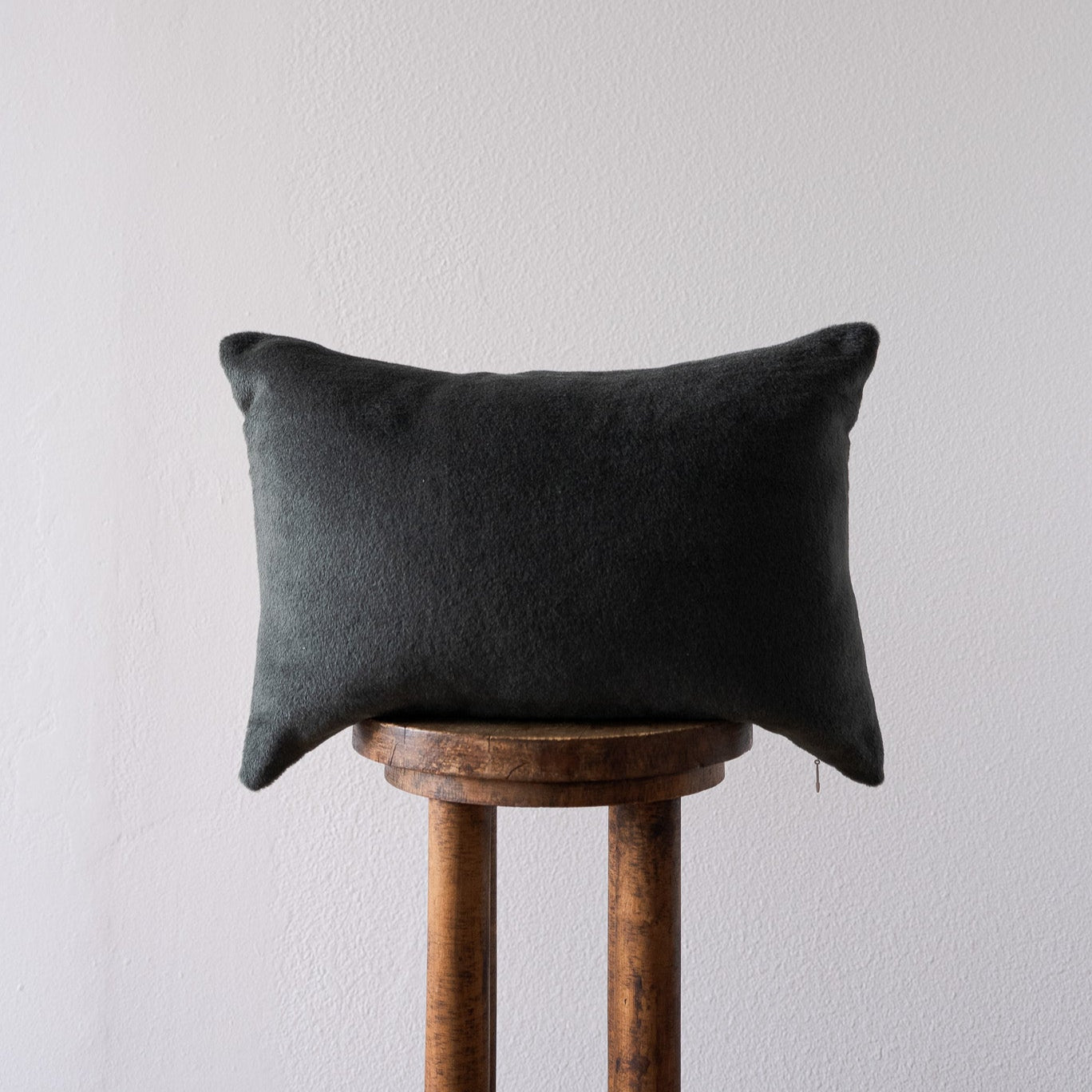 Charcoal Green Alpaca Lumbar Pillow 14x20