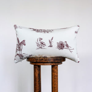 Ruby Red Western Toile Lumbar Pillow 12x20