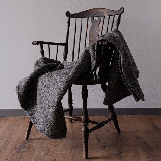 Nubby Grey Wool Throw