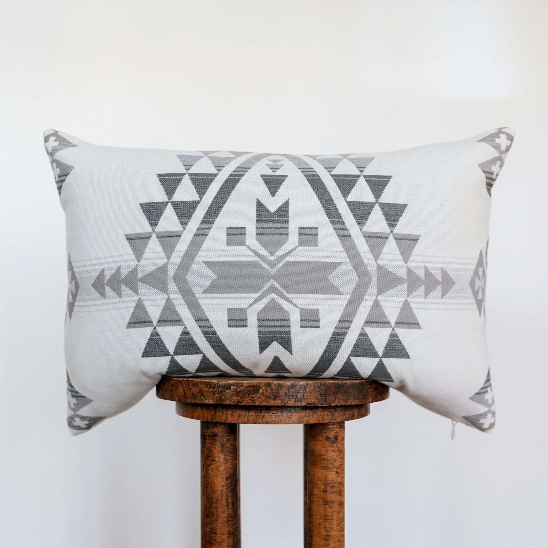 Southwestern Geometric Wool and Cotton Lumbar Pillow 16x24