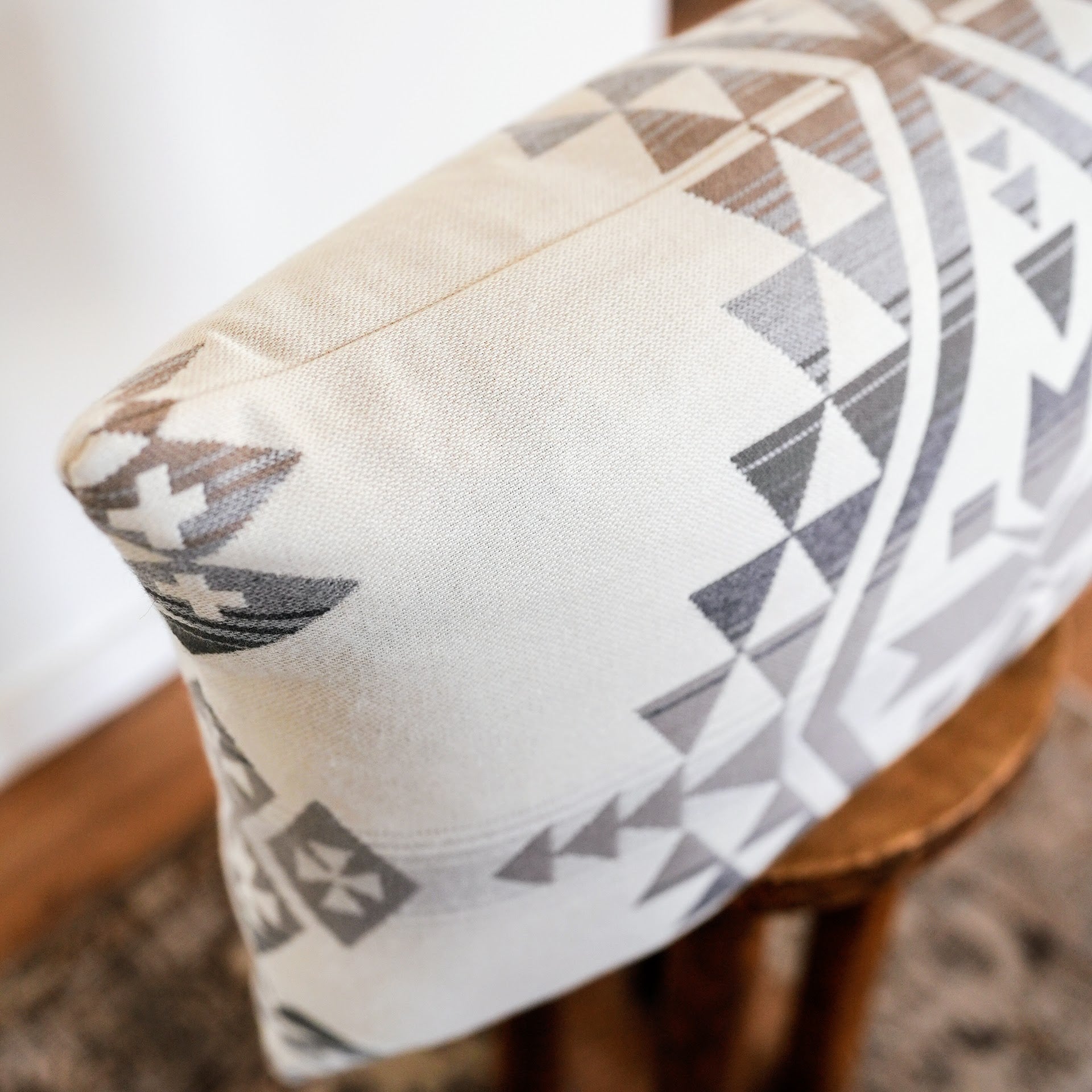 Southwestern Geometric Wool and Cotton Lumbar Pillow 16x24