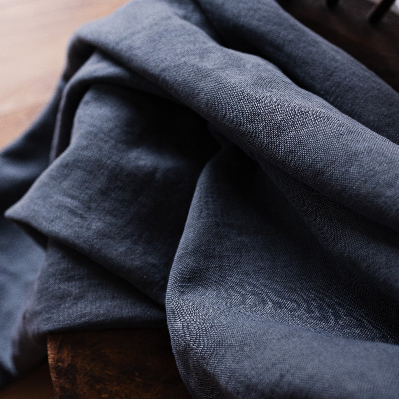 Steel Navy Linen Throw
