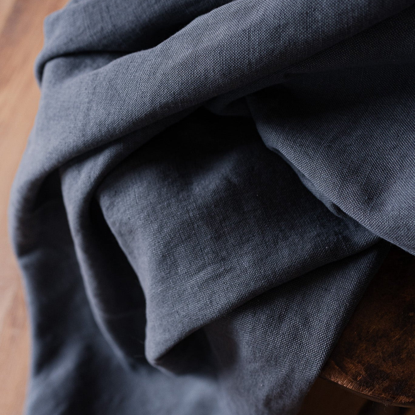 Steel Navy Linen Throw