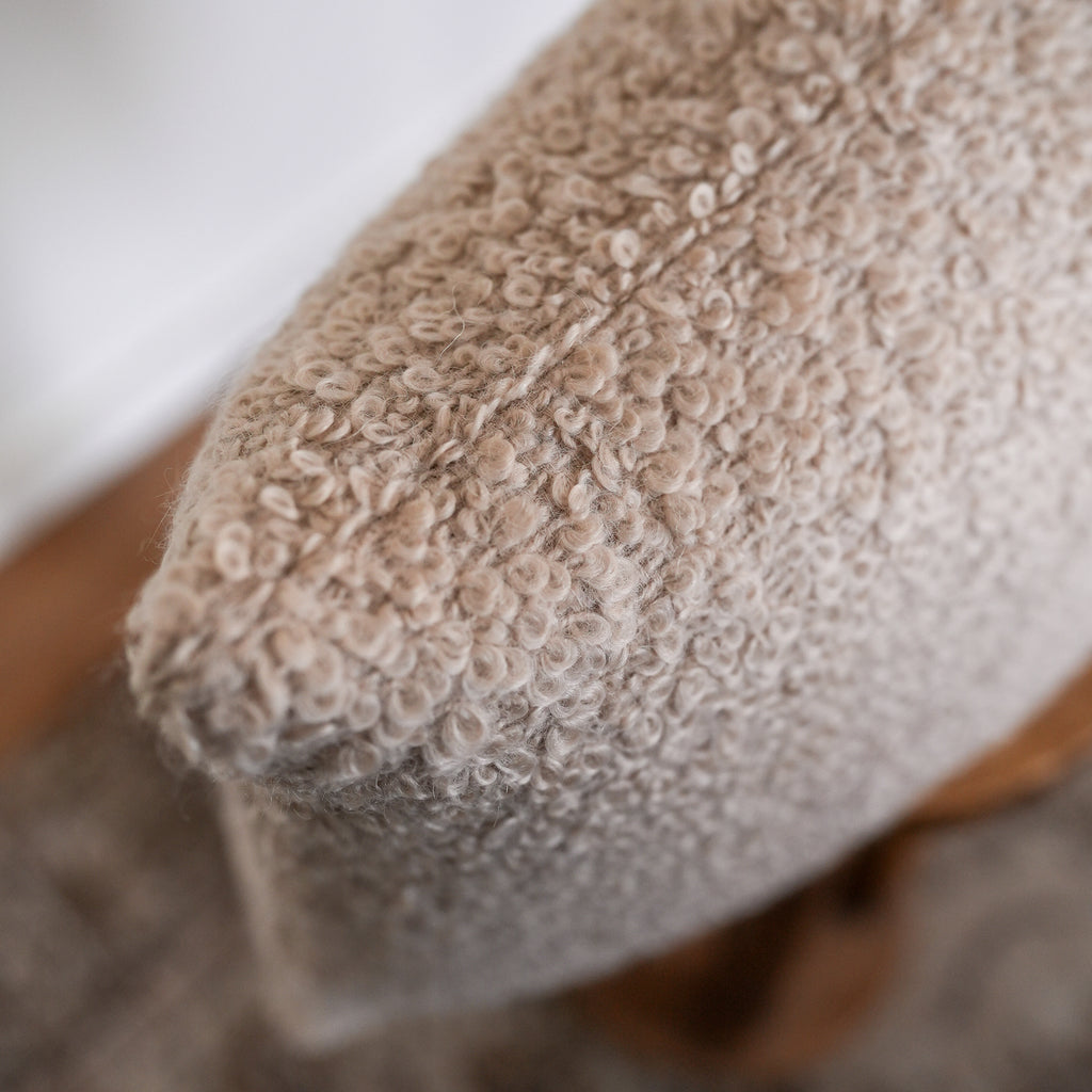 Oatmeal Curly Boucle Lumbar Pillow 16x24
