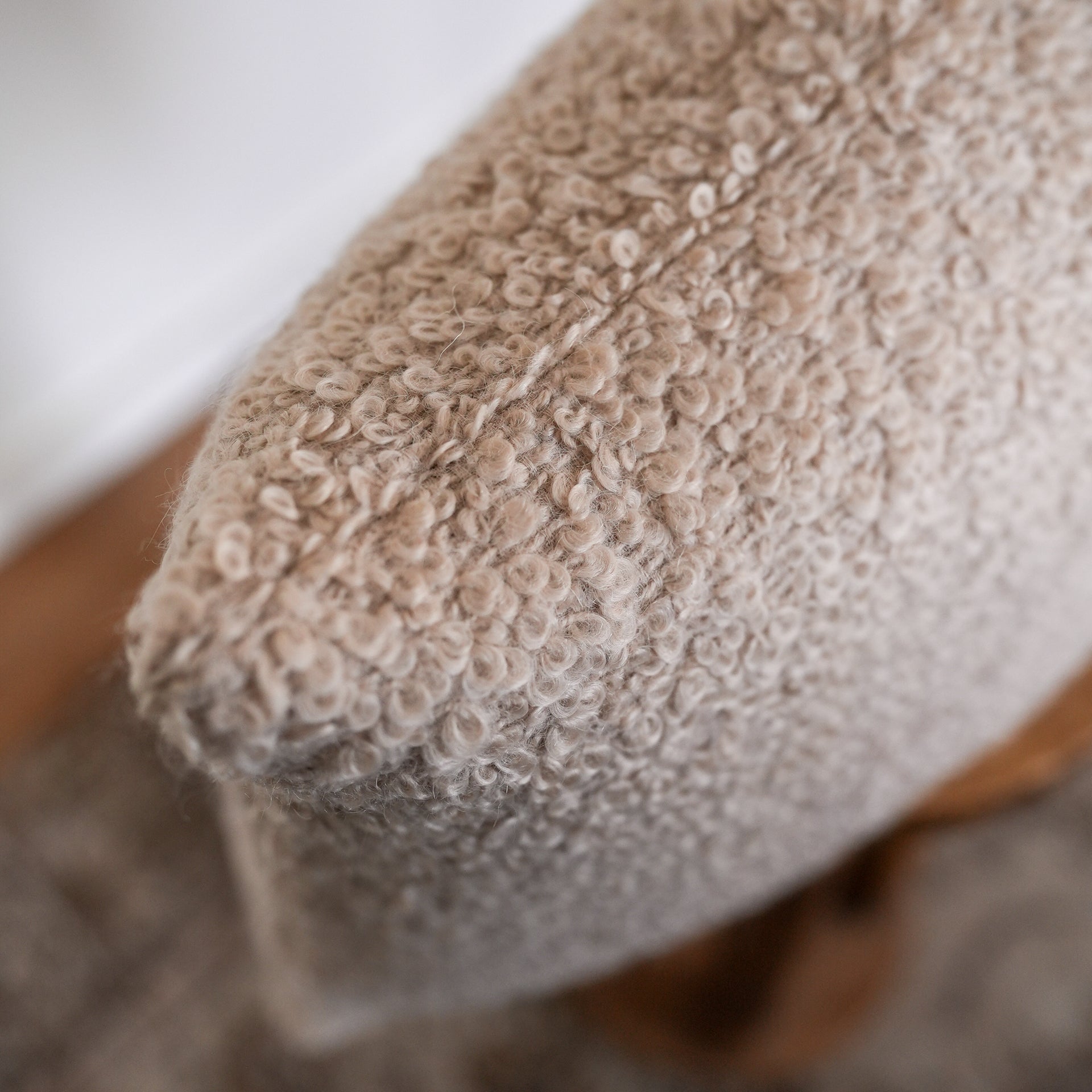 Oatmeal Curly Boucle Lumbar Pillow 16x24