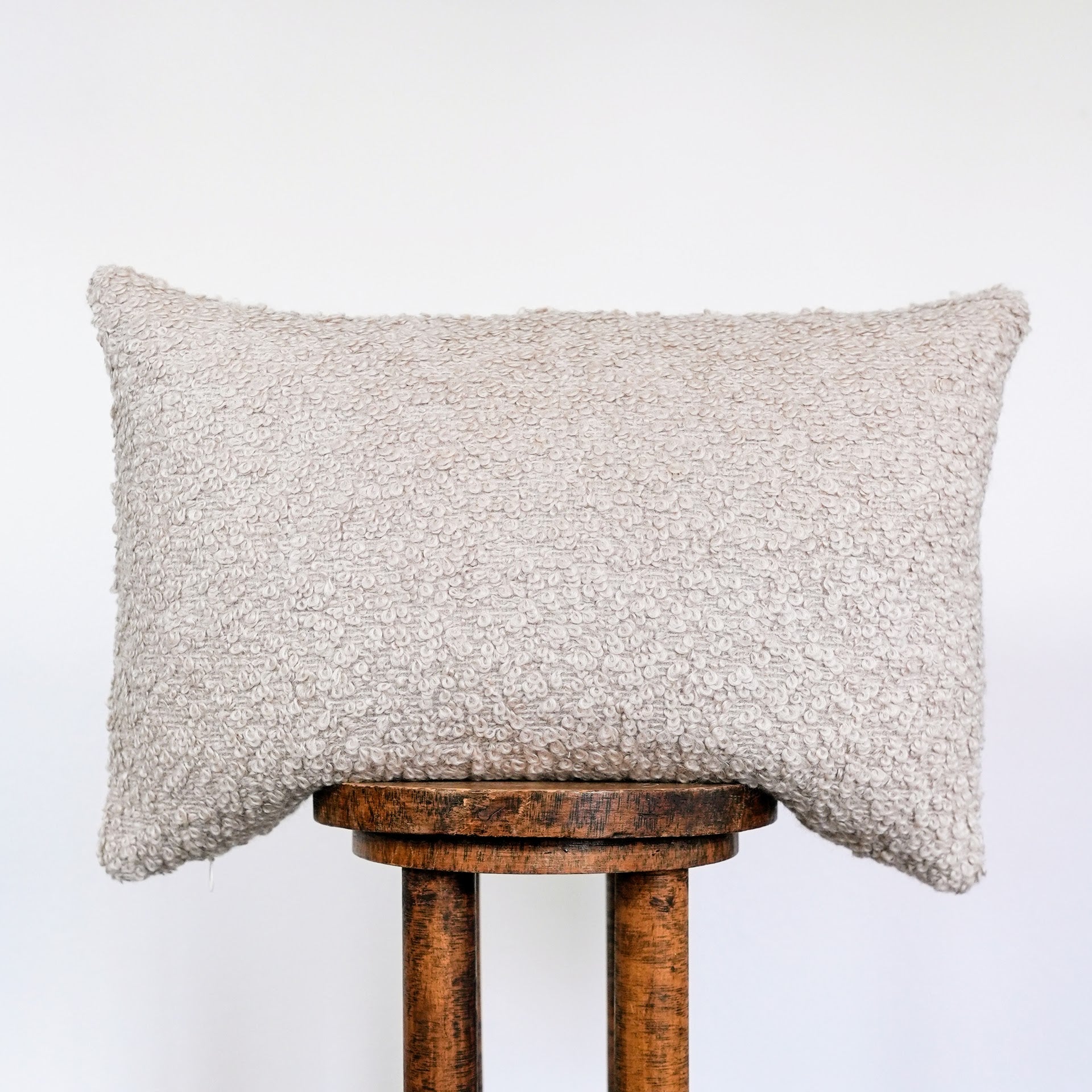 Oatmeal Curly Boucle Lumbar Pillow 16x24