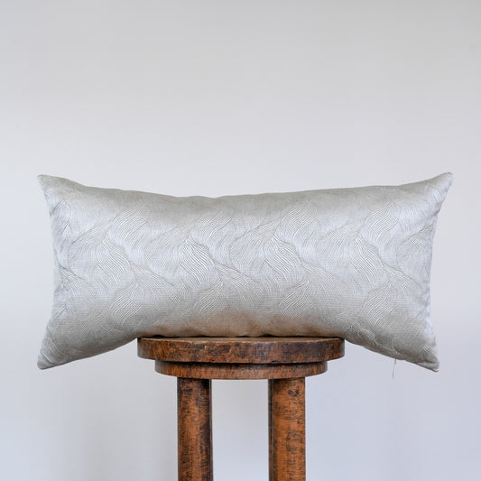 Shiny Champagne Floral Motif Lumbar Pillow 12x24