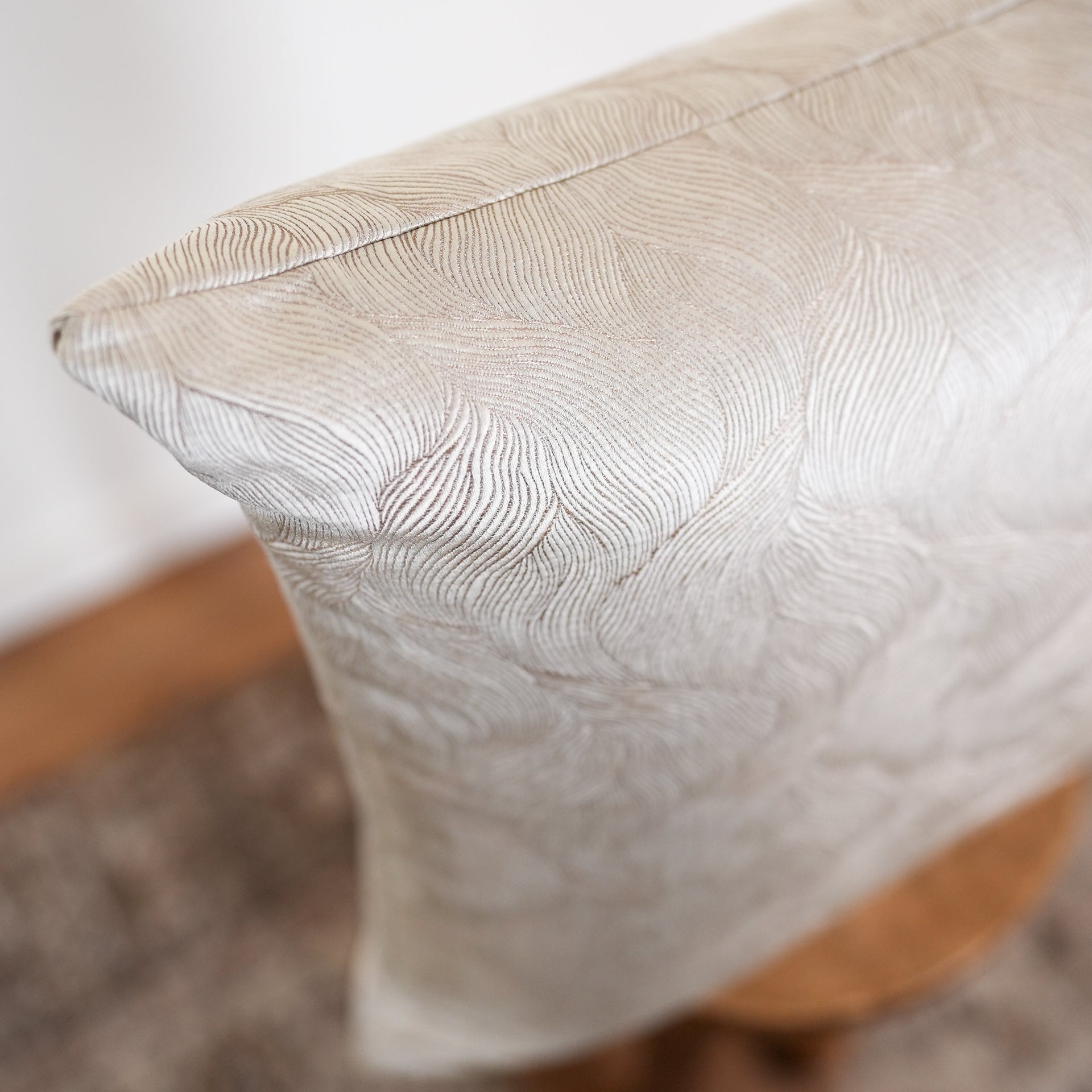 Shiny Champagne Floral Motif Pillow 20x20