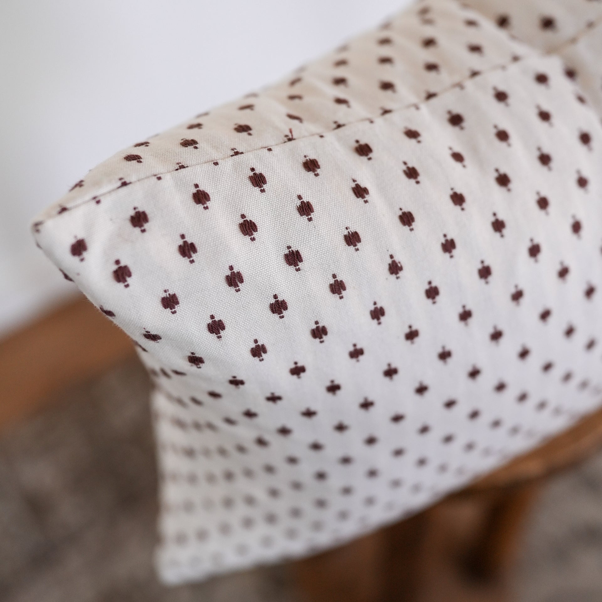 Mini Brown Embroidered Western Motif Lumbar Pillow 14x20