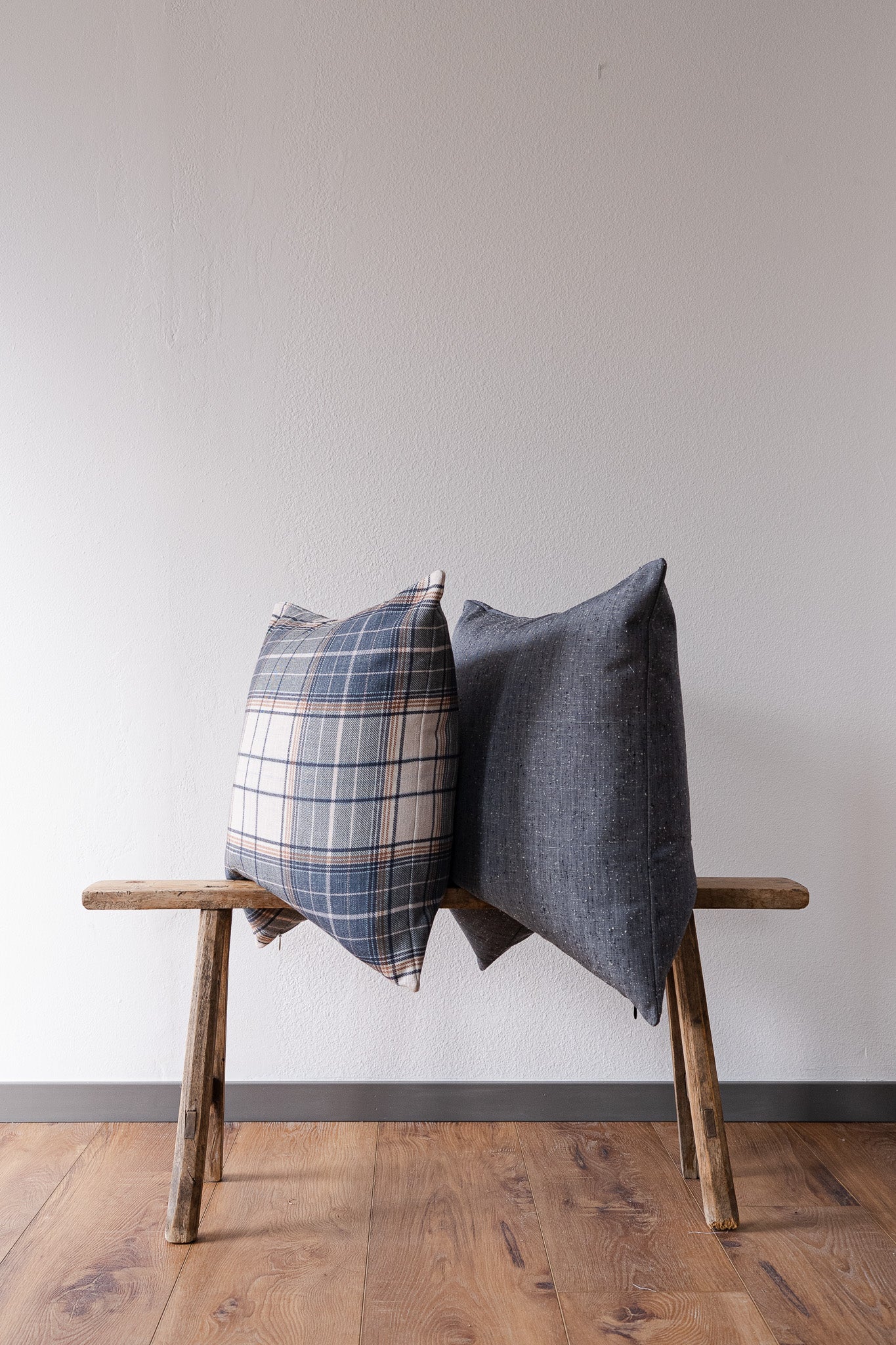 Chambray Blue with White and Black Flecking Pillow 24x24