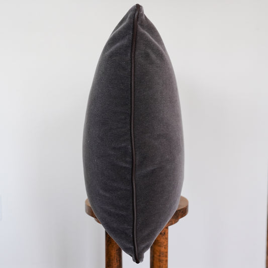 Dark Cloud Mohair with Chocolate Leather Welt 24x24