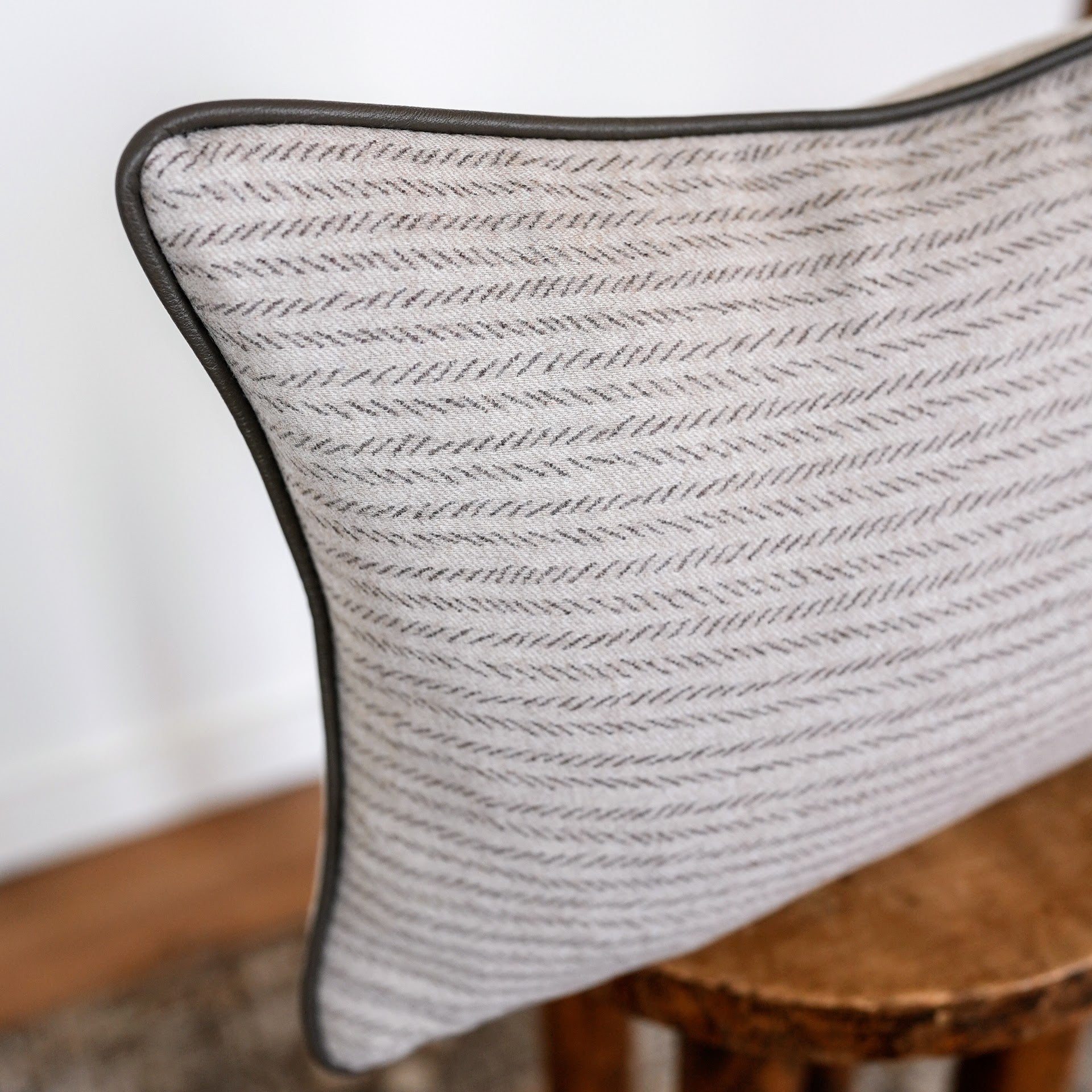 Beige and Brown Dashing Stripe Lumbar Pillow 12x18