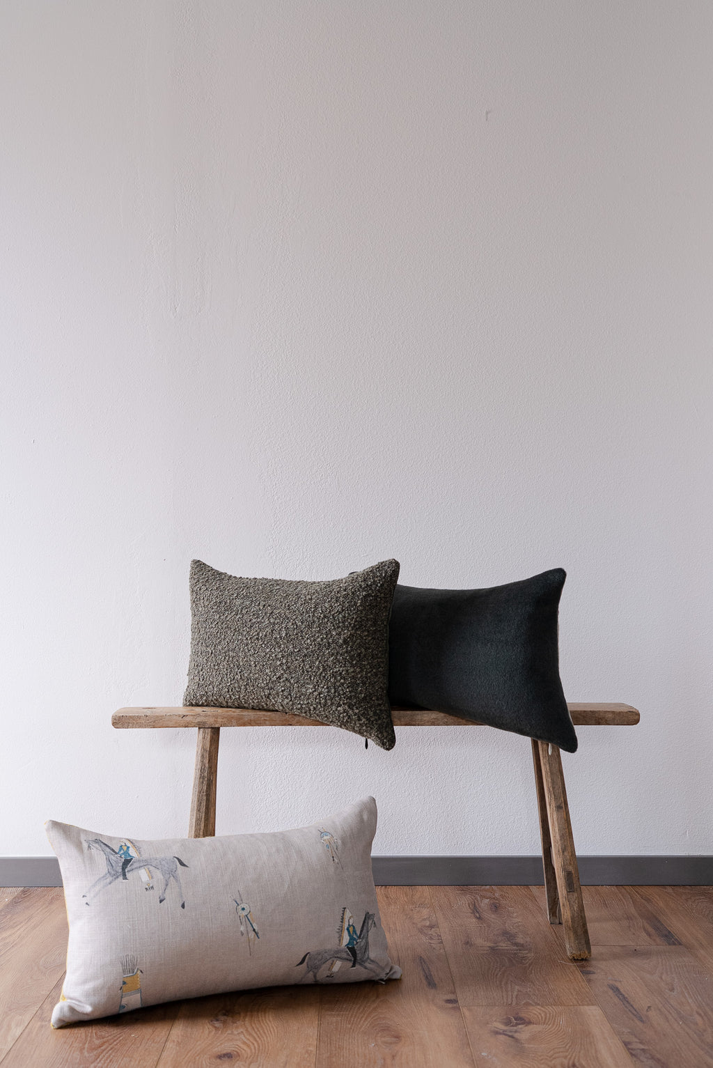Charcoal Green Alpaca Lumbar Pillow 14x20